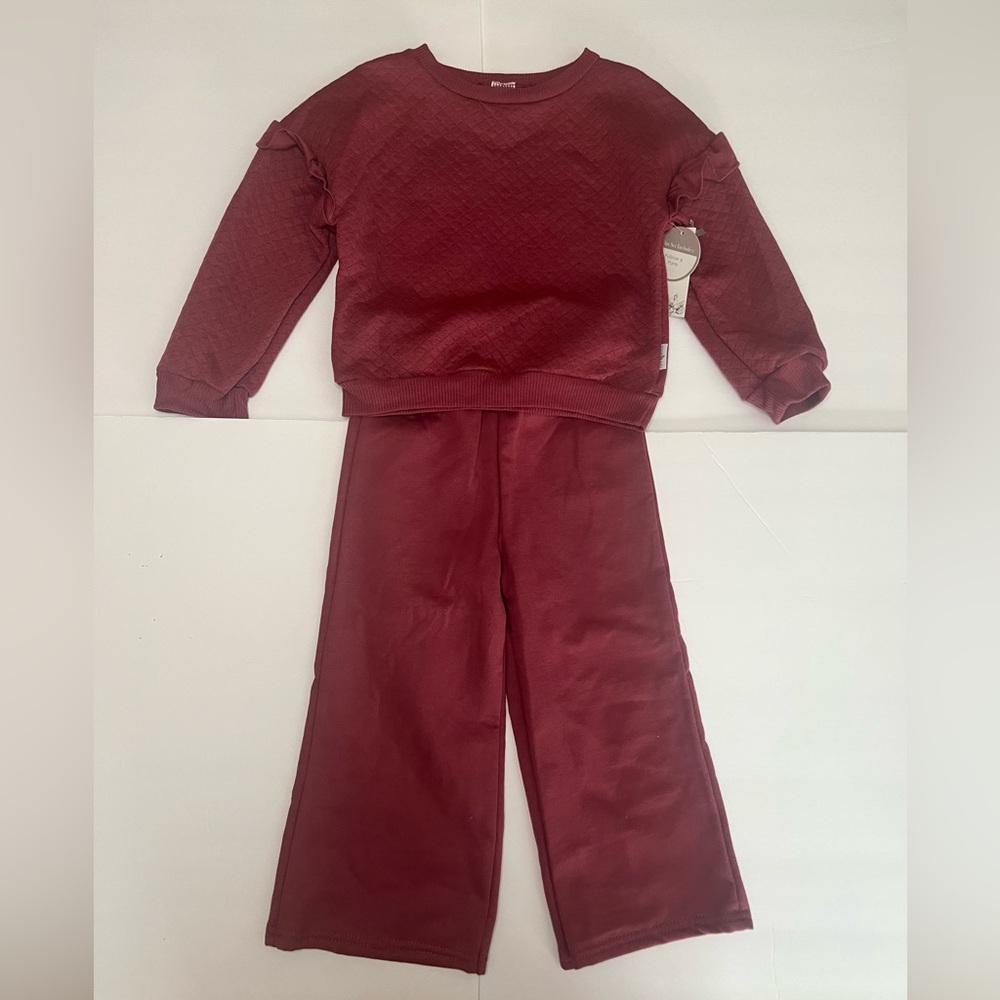 Girls Two Piece‎ Set Maroon Burgundy Size 4T NWT